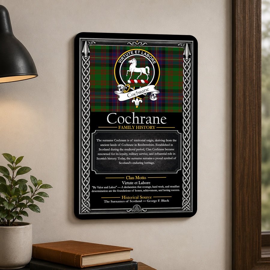 Cochrane Scottish Family History Metal Sign