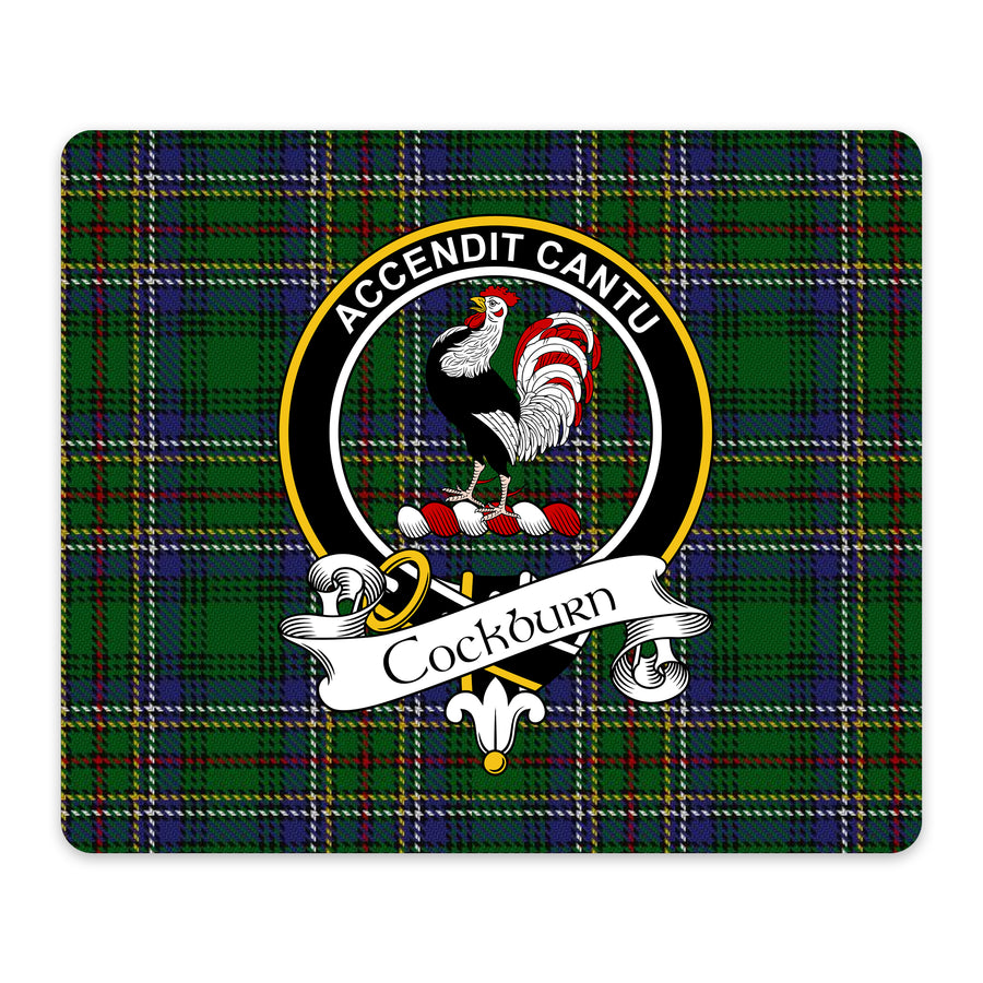 Cockburn Scottish Clan Crest Mouse Pad – Black Crest Design