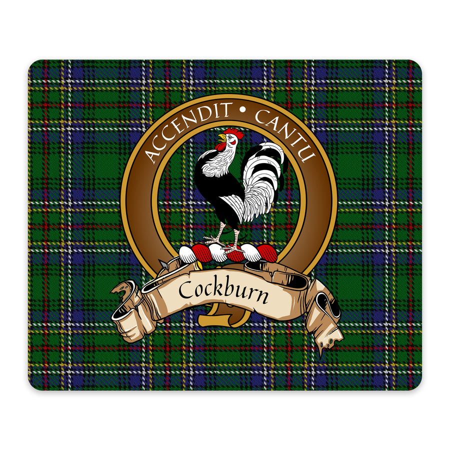 Cockburn Scottish Clan Crest Mouse Pad – Brown Crest Design