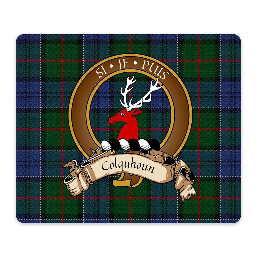 Colquhoun Scottish Clan Crest Mouse Pad – Brown Crest Design