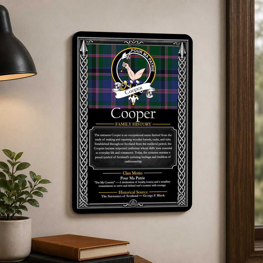 Cooper Scottish Family History Metal Sign