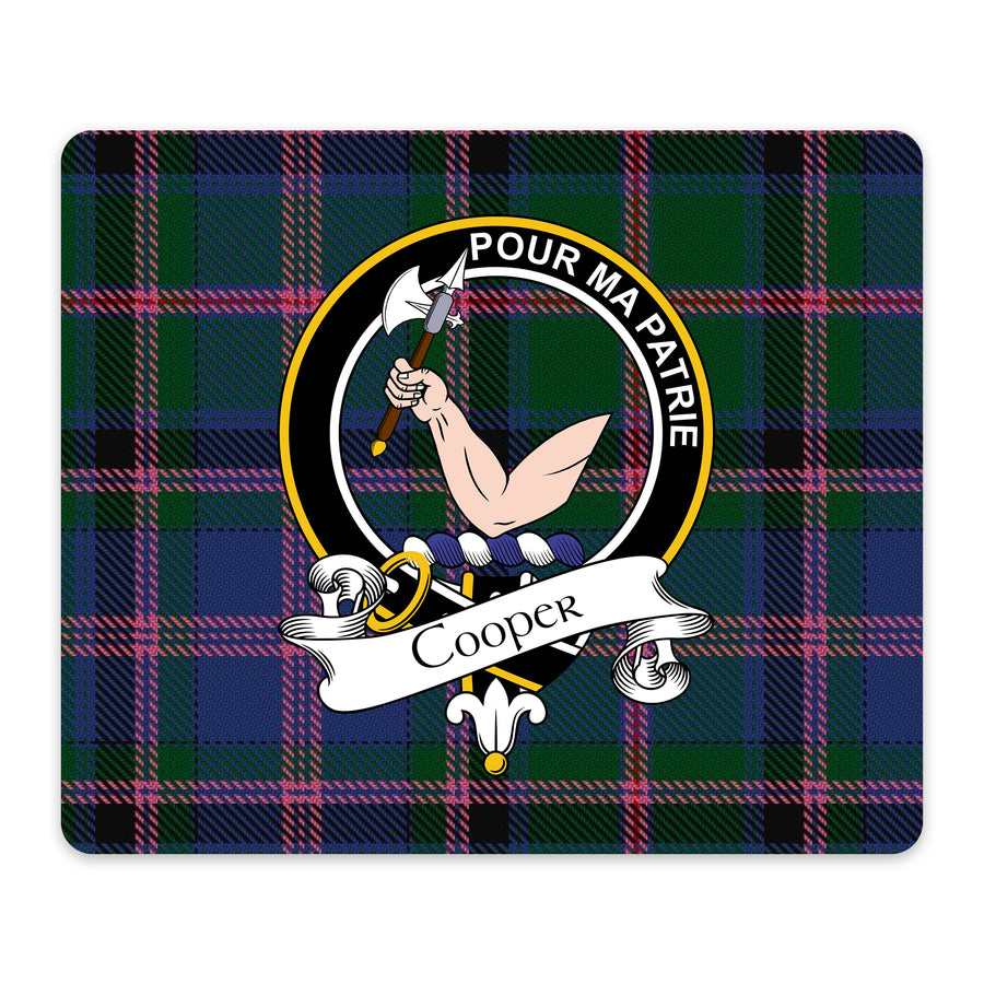 Cooper Scottish Clan Crest Mouse Pad – Black Crest Design