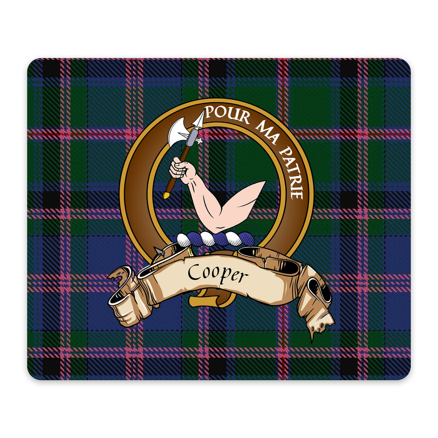 Cooper Scottish Clan Crest Mouse Pad – Brown Crest Design