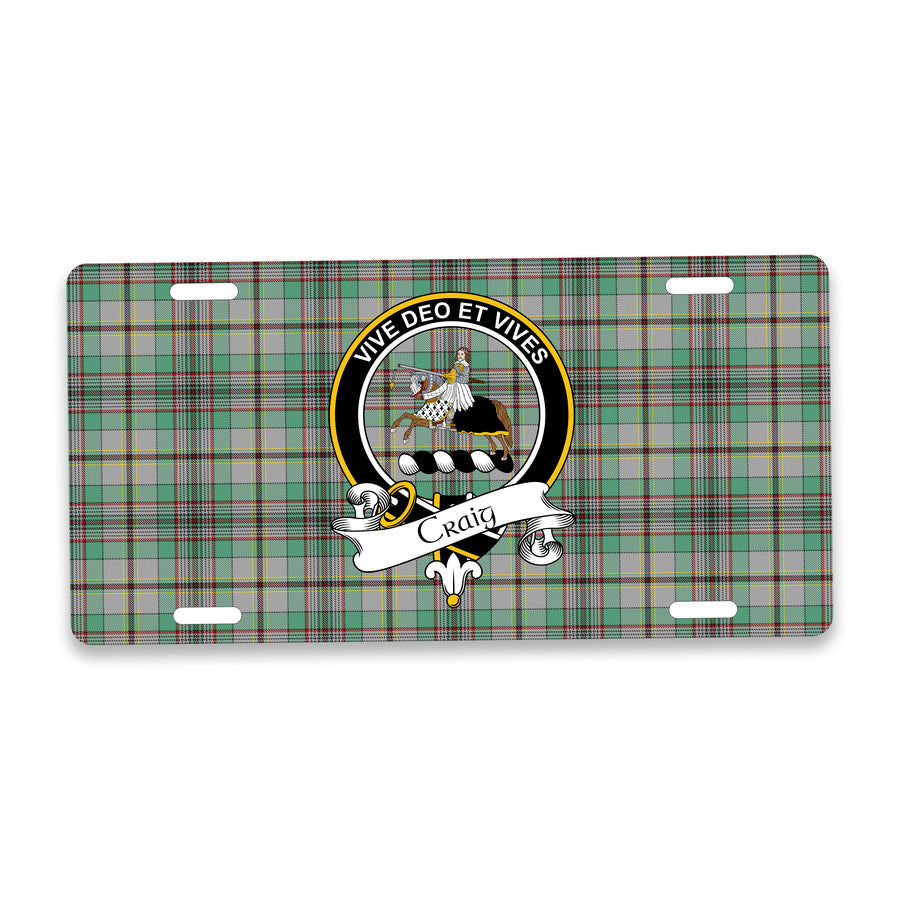 Craig Scottish Clan Crest Auto License Plate – Black Crest Design