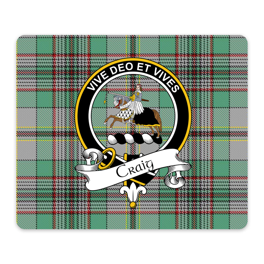 Craig Scottish Clan Crest Mouse Pad – Black Crest Design