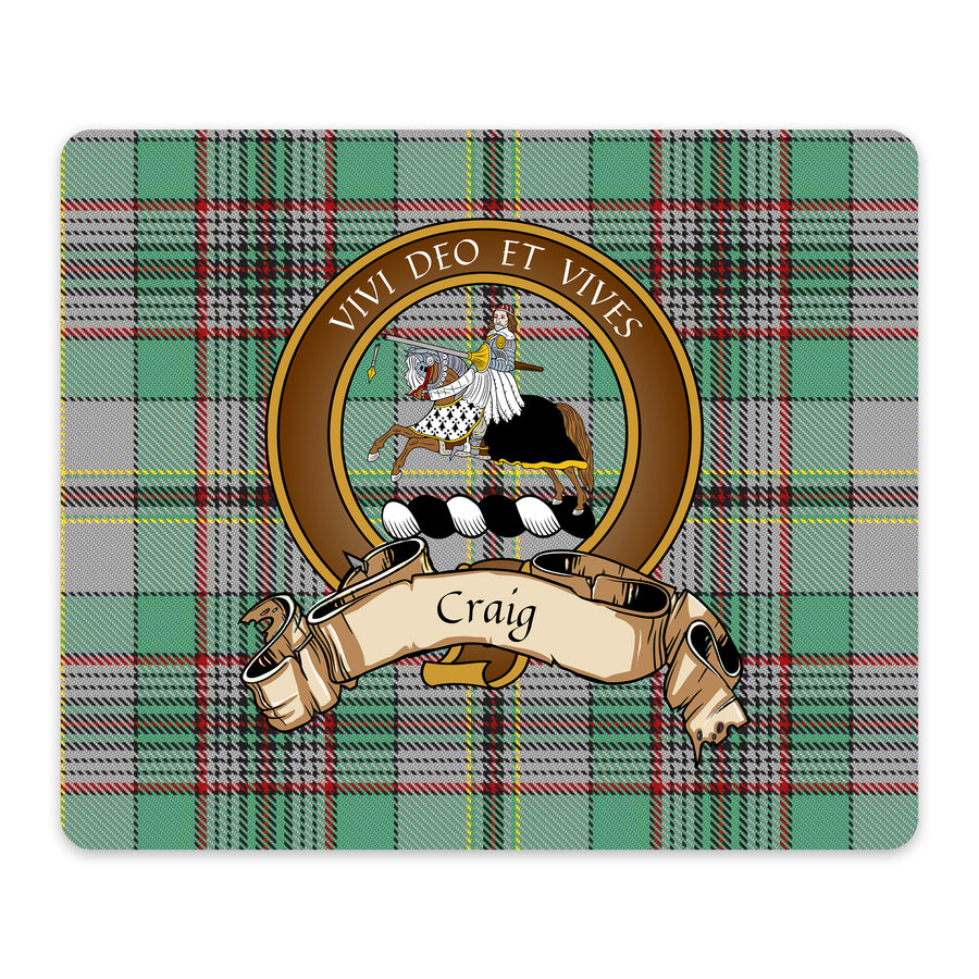 Craig Scottish Clan Crest Mouse Pad – Brown Crest Design