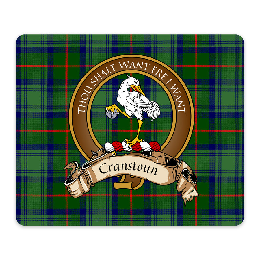 Cranstoun Scottish Clan Crest Mouse Pad – Brown Crest Design