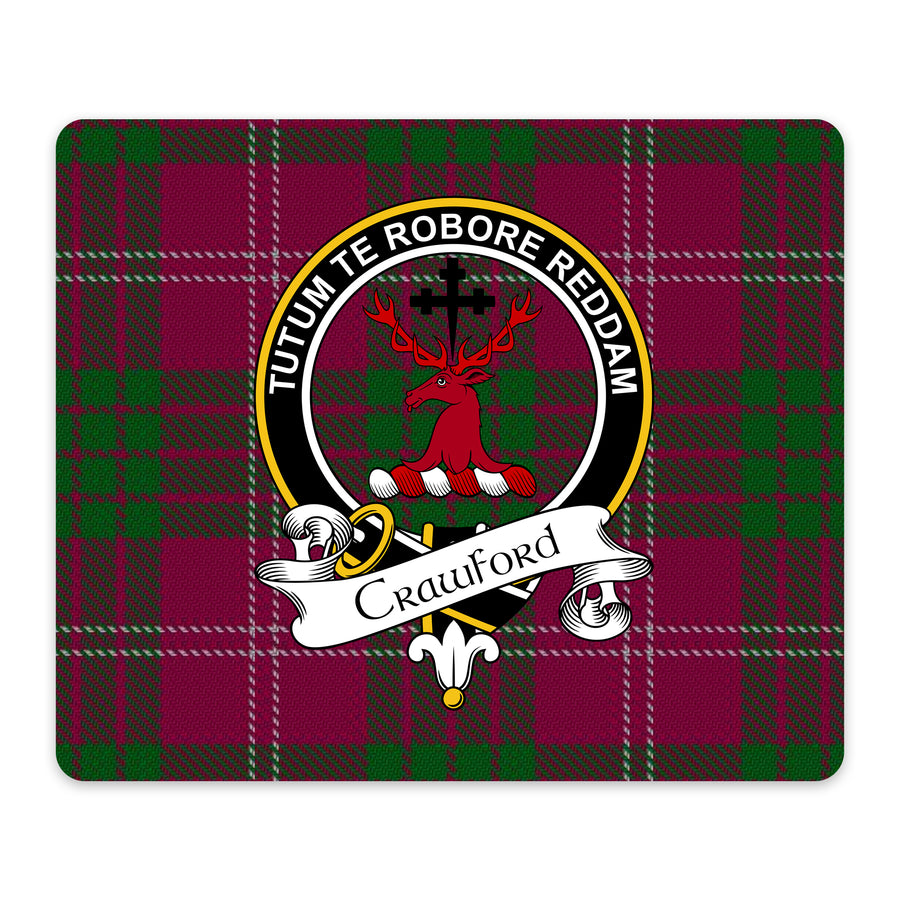 Crawford Scottish Clan Crest Mouse Pad – Black Crest Design