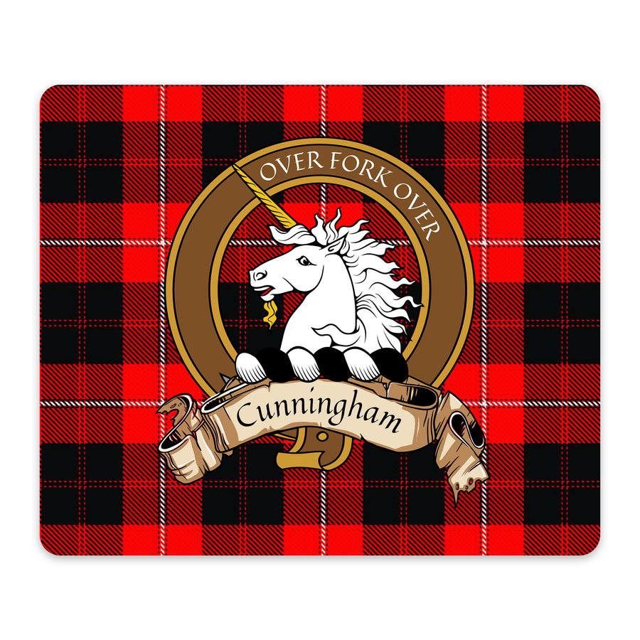 Cunningham Scottish Clan Crest Mouse Pad – Brown Crest Design