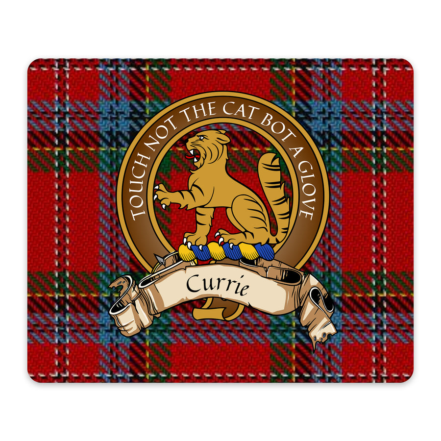 Currie Scottish Clan Crest Mouse Pad – Brown Crest Design