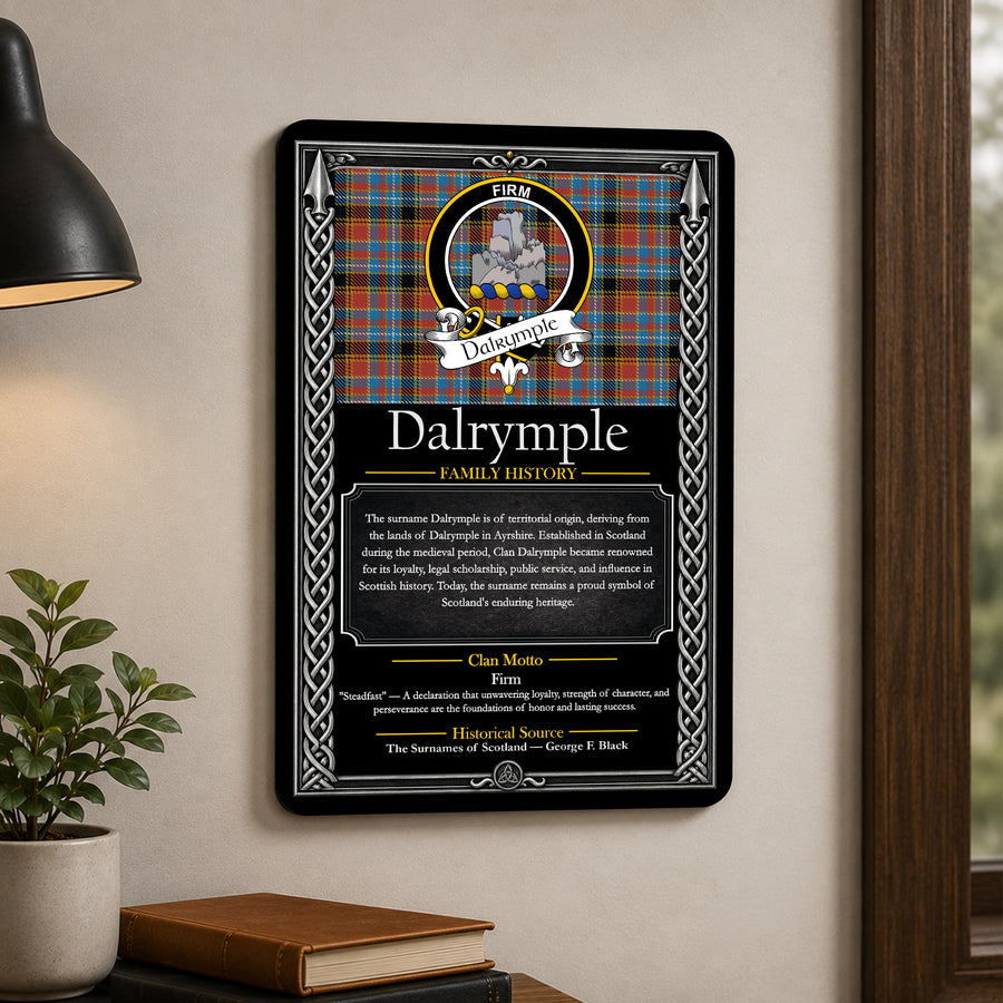 Dalrymple Scottish Family History Metal Sign