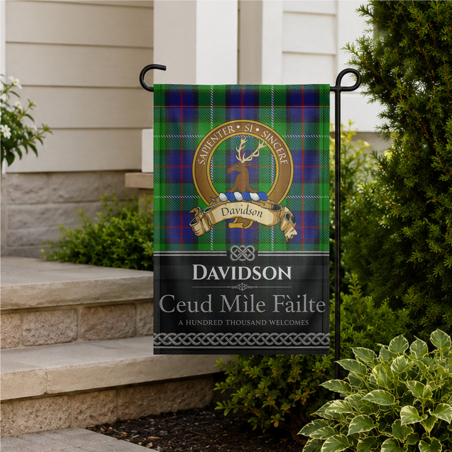 Davidson Scottish Clan Crest Garden Flag - Brown Design