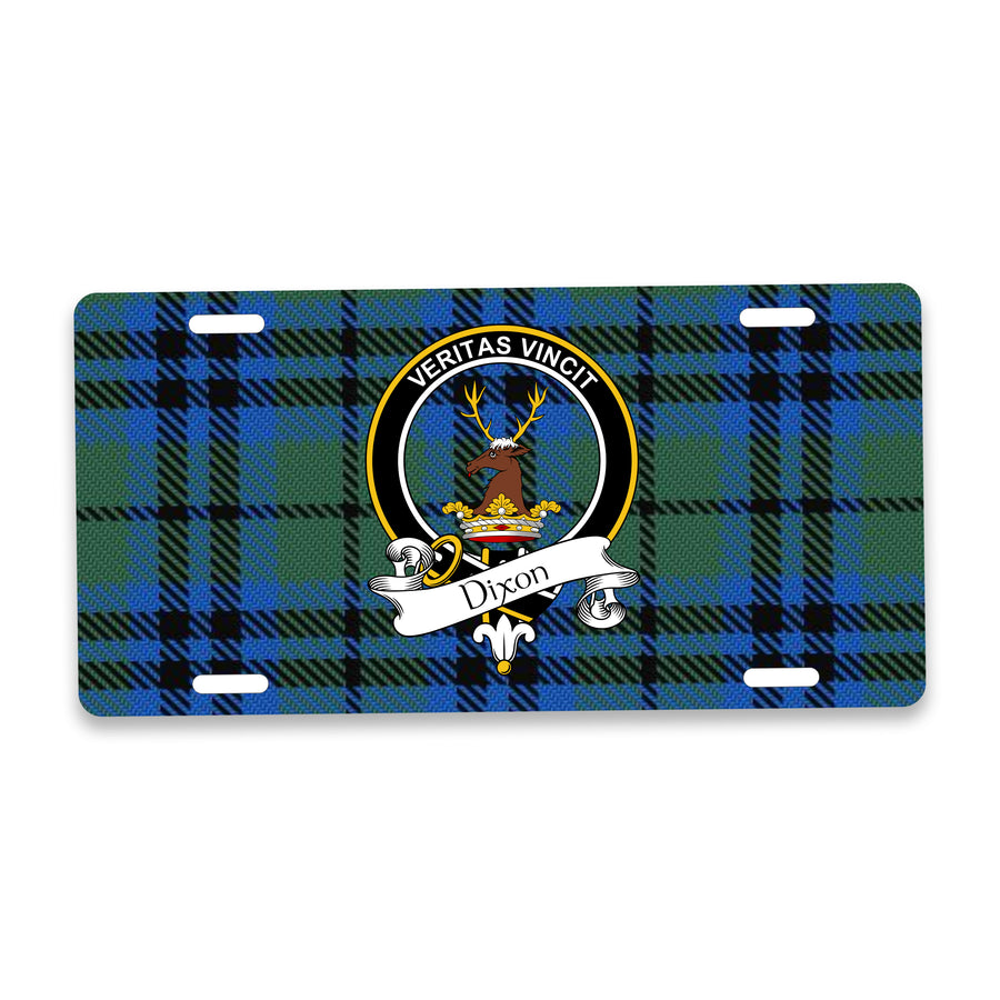 Dixon Scottish Clan Crest Auto License Plate – Black Crest Design