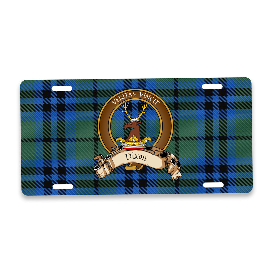 Dixon Scottish Clan Crest Auto License Plate – Brown Crest Design