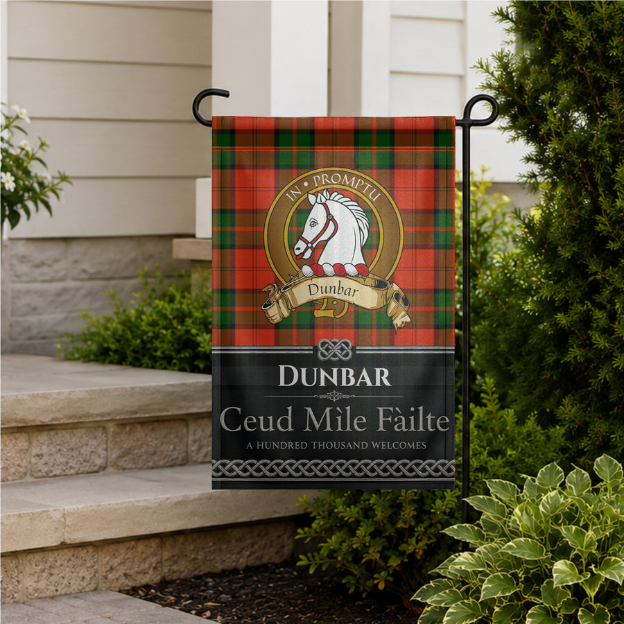 Dunbar Scottish Clan Crest Garden Flag - Brown Design