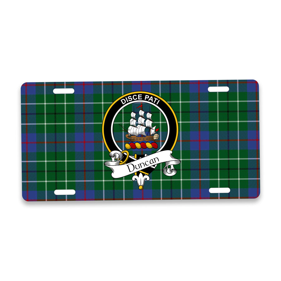 Duncan Scottish Clan Crest Auto License Plate – Black Crest Design