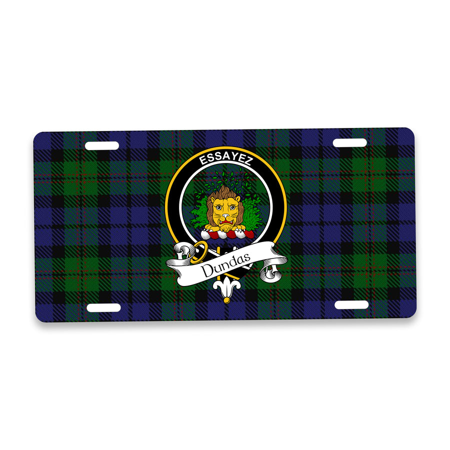 Dundas Scottish Clan Crest Auto License Plate – Black Crest Design