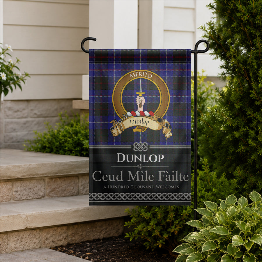 Dunlop Scottish Clan Crest Garden Flag - Brown Design
