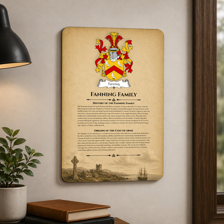 Fanning Irish Family History Metal Sign
