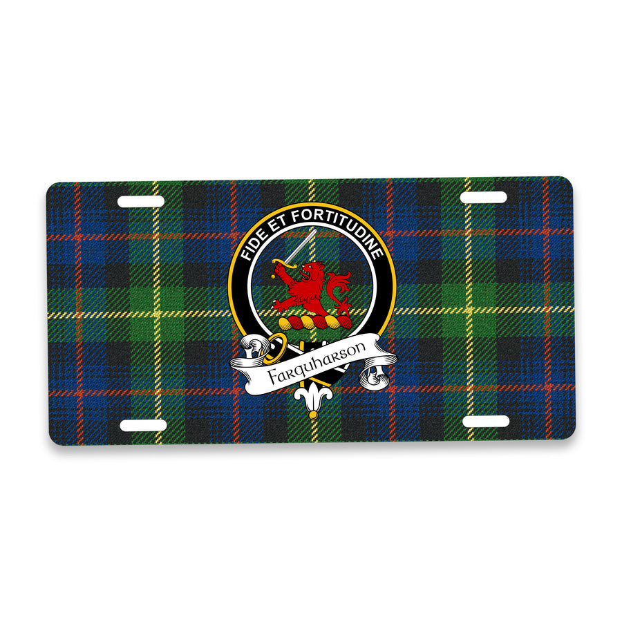 Farquharson Scottish Clan Crest Auto License Plate – Black Crest Design
