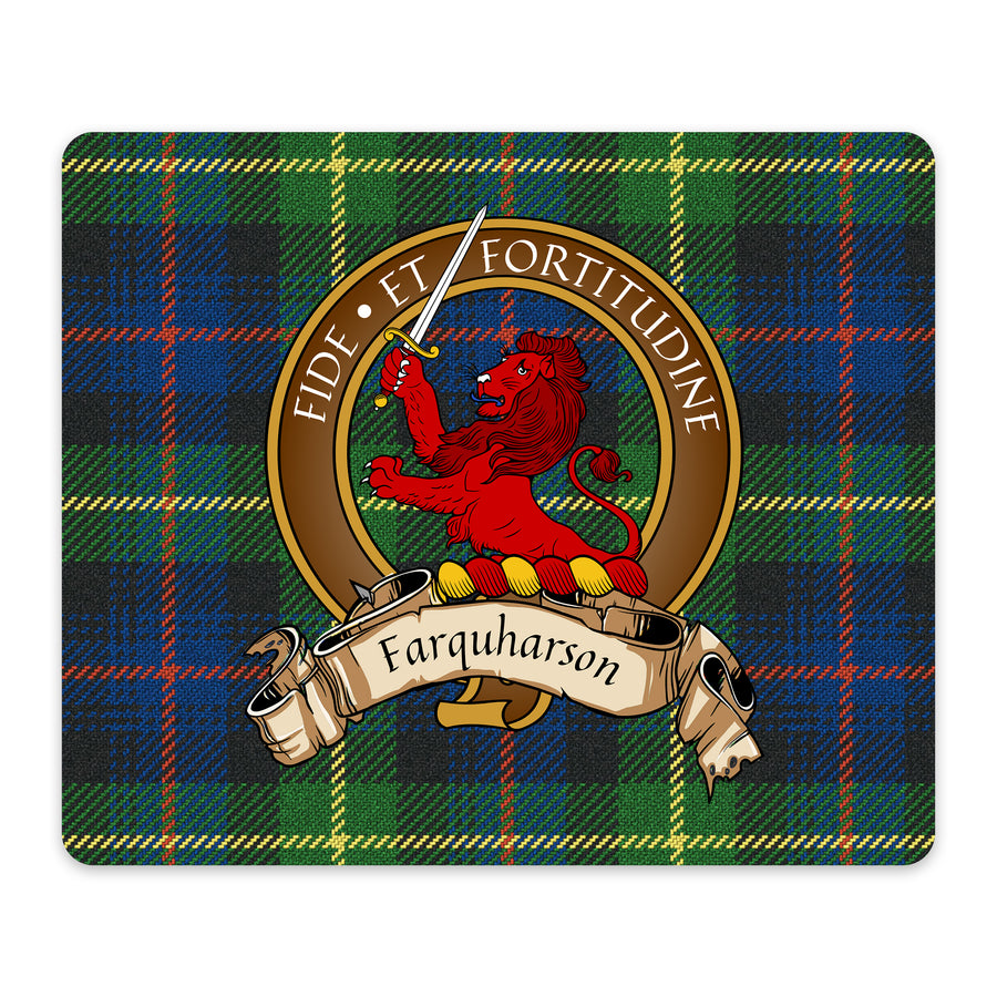 Farquharson Scottish Clan Crest Mouse Pad – Brown Crest Design