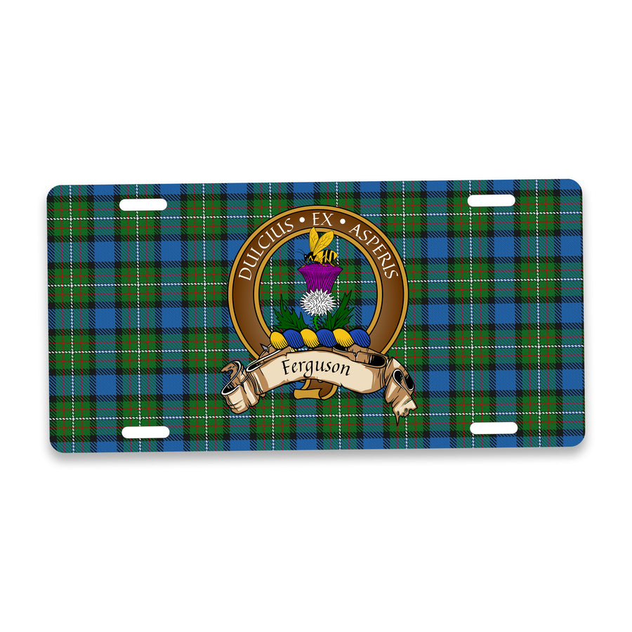 Ferguson Scottish Clan Crest Auto License Plate – Brown Crest Design