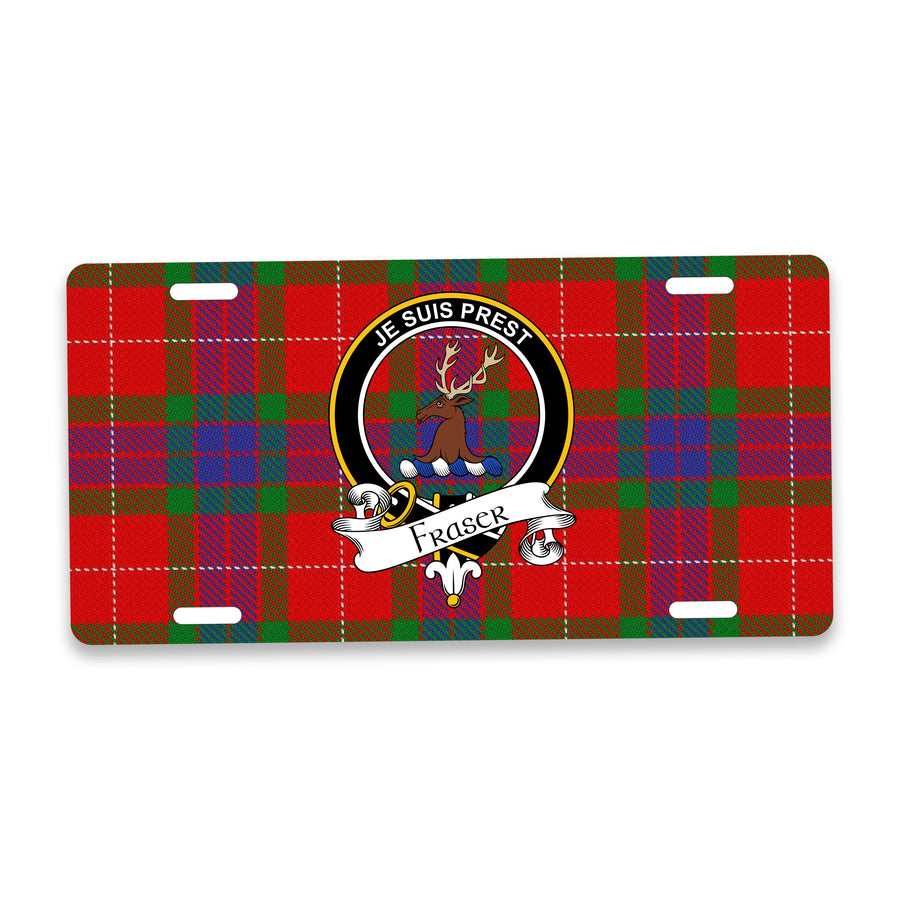 Fraser Scottish Clan Crest Auto License Plate – Black Crest Design