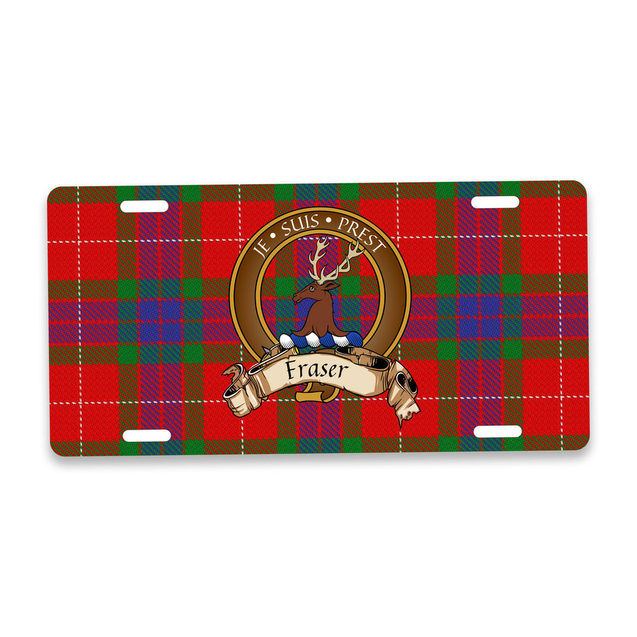Fraser Scottish Clan Crest Auto License Plate – Brown Crest Design