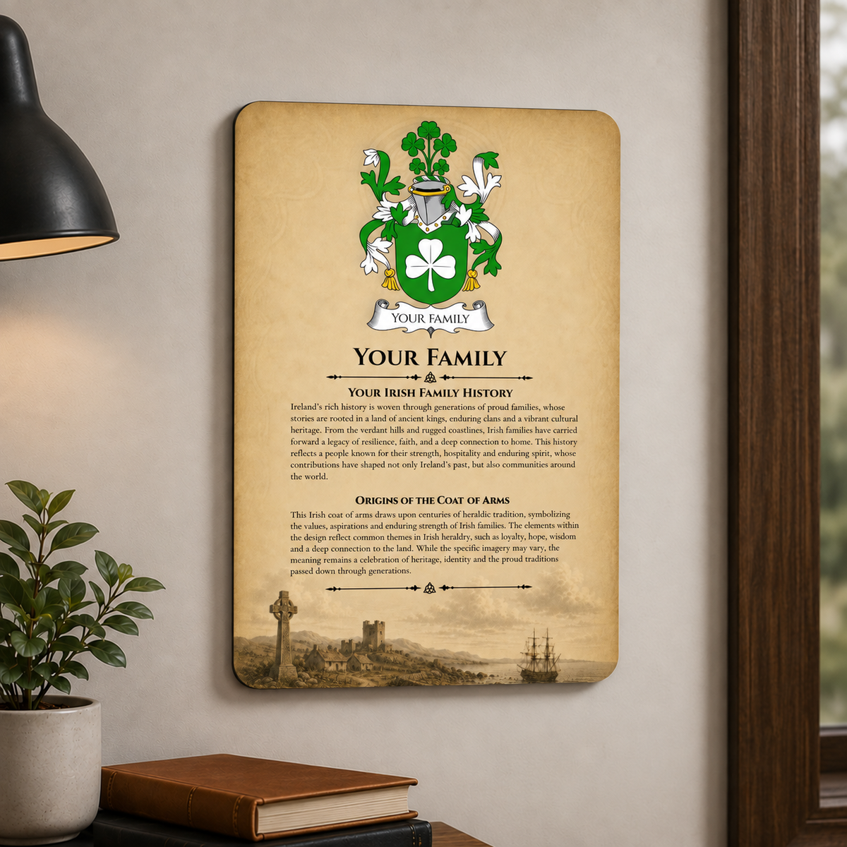 Irish Family History Metal Sign