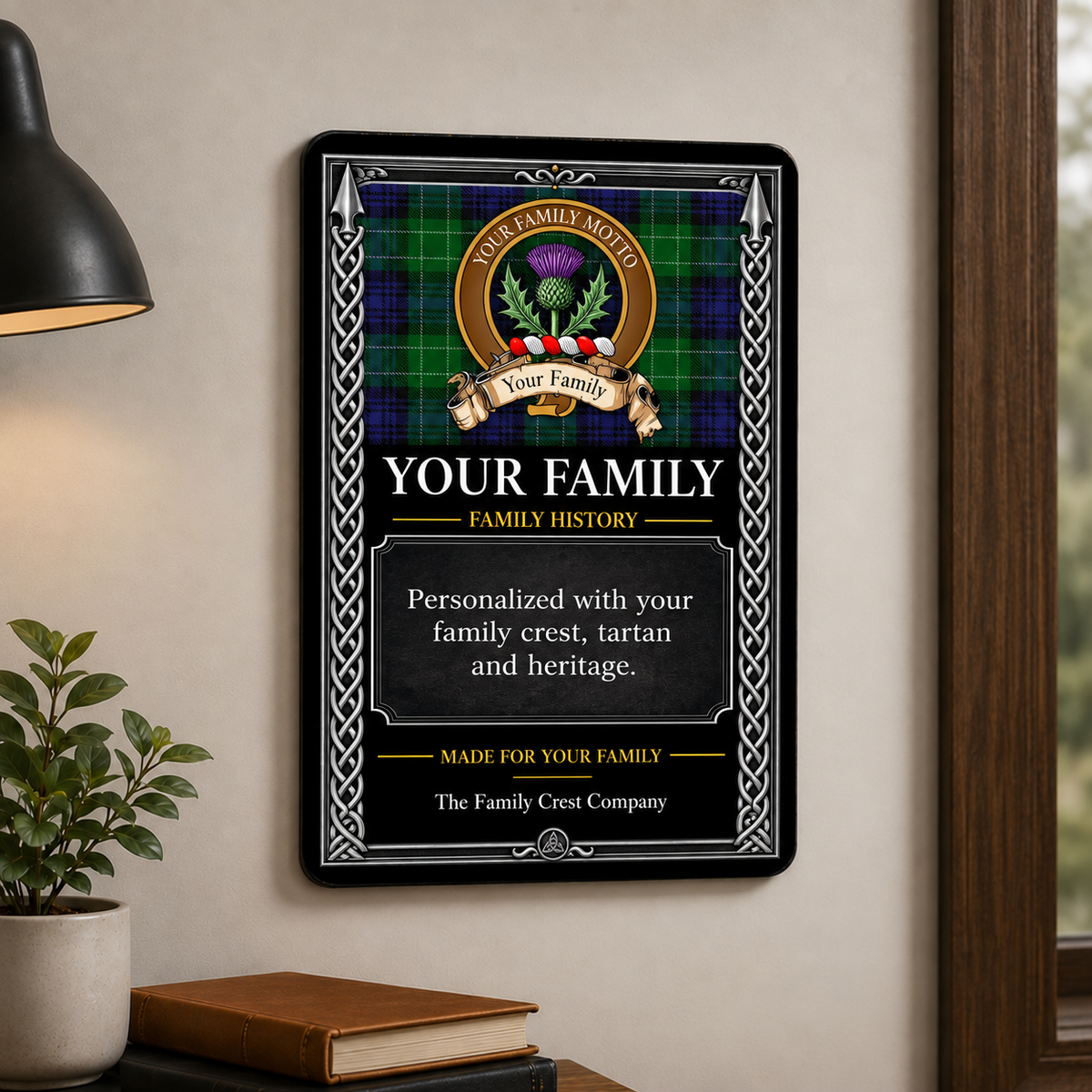 Scottish Family History Metal Sign – Brown Crest
