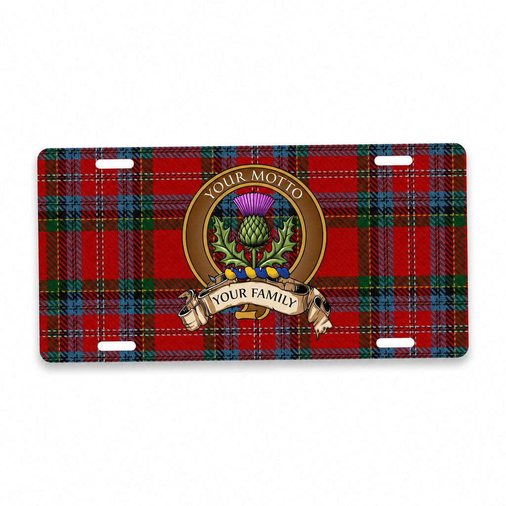 Scottish Clan Crest Auto License Plate – Brown Crest Design