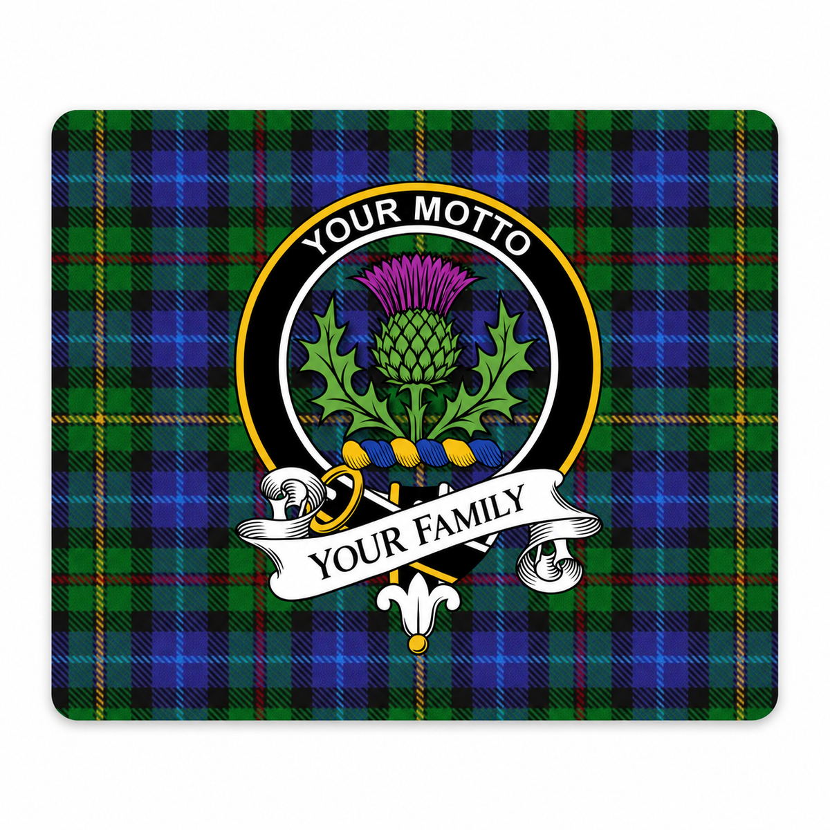 Scottish Clan Crest Mouse Pad – Black Crest Design