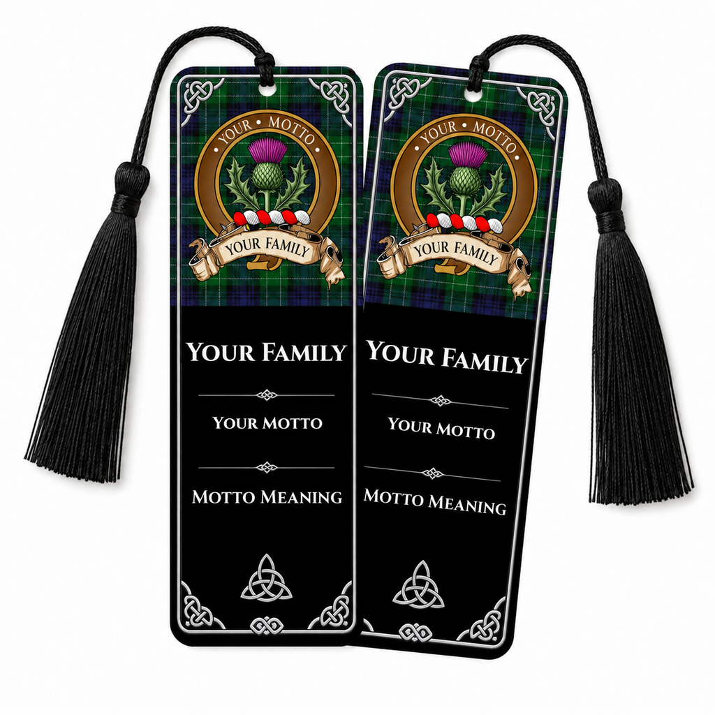 Scottish Clan Crest Metal Bookmarks - Brown Set of 2