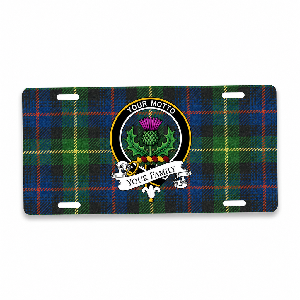 Scottish Clan Crest Auto License Plate – Black Crest Design