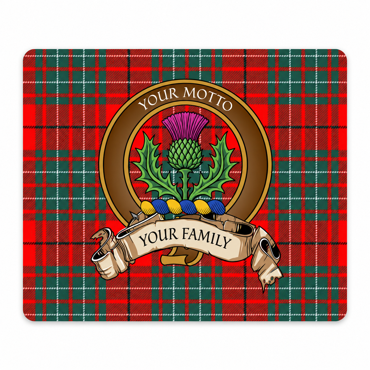 Scottish Clan Crest Mouse Pad – Brown Crest Design