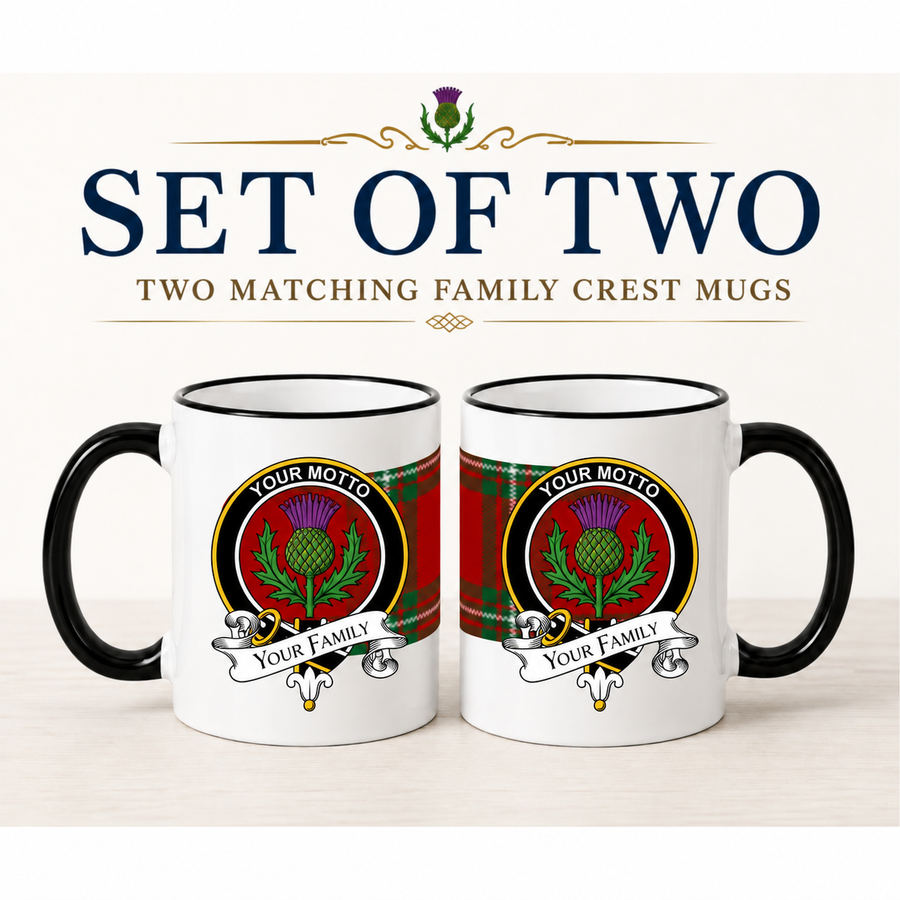 MacGillivary Scottish Clan Crest 11 oz Mugs – Black Crest Design | Set of 2