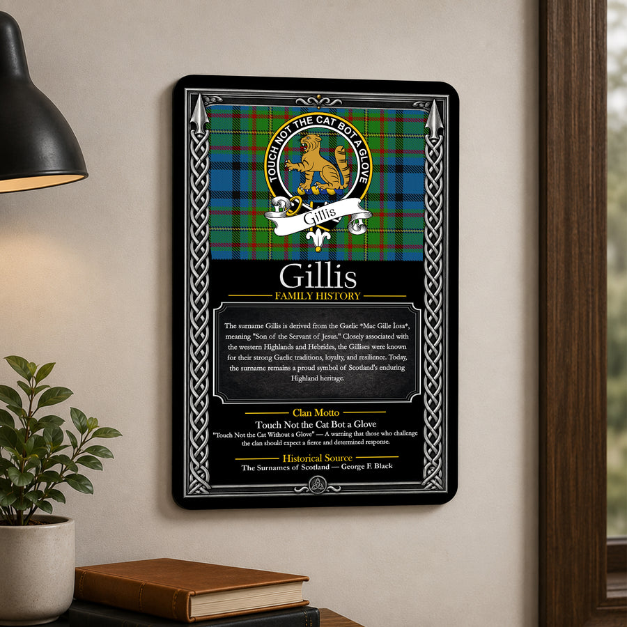 Gillis Scottish Family History Metal Sign