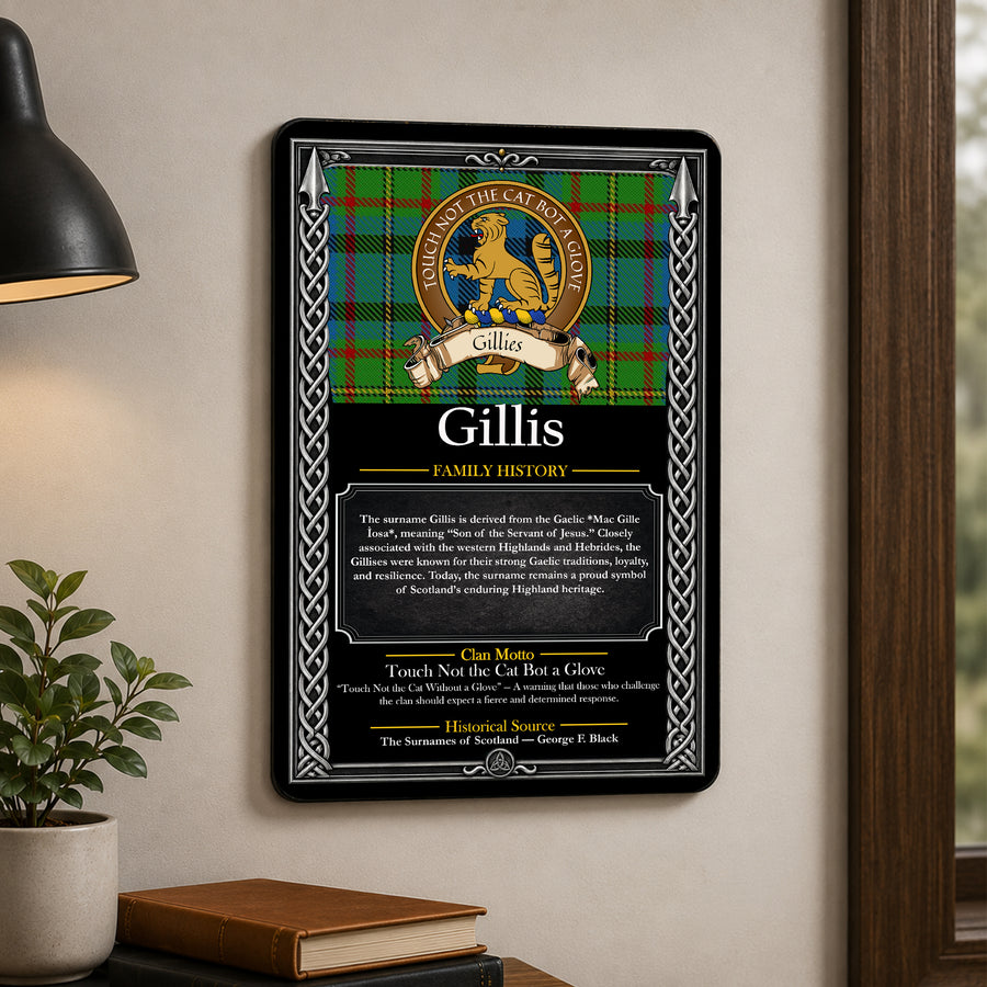 Gillis Scottish Family History Metal Sign – Brown Crest