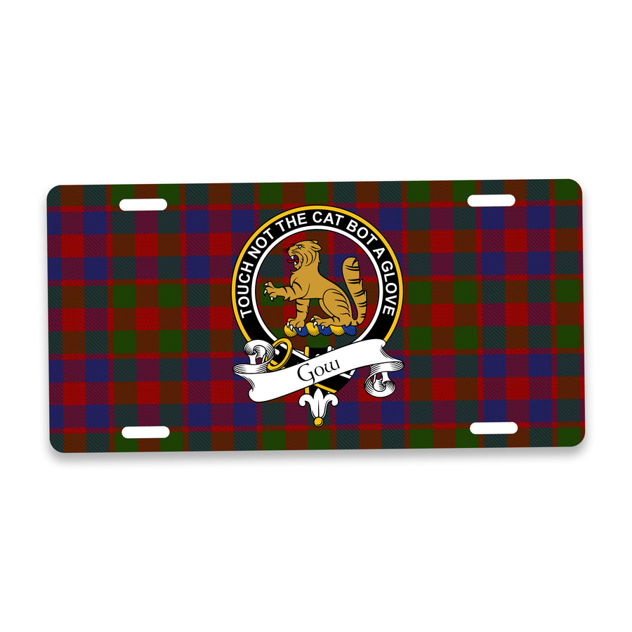 Gow Scottish Clan Crest Auto License Plate – Black Crest Design