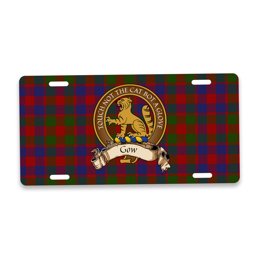 Gow Scottish Clan Crest Auto License Plate – Brown Crest Design