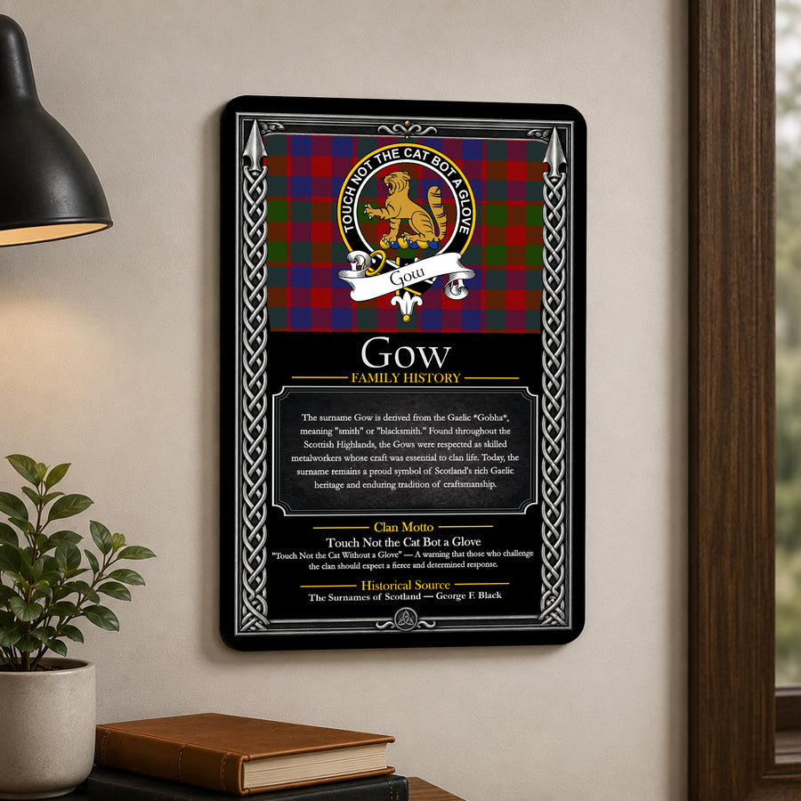 Gow Scottish Family History Metal Sign