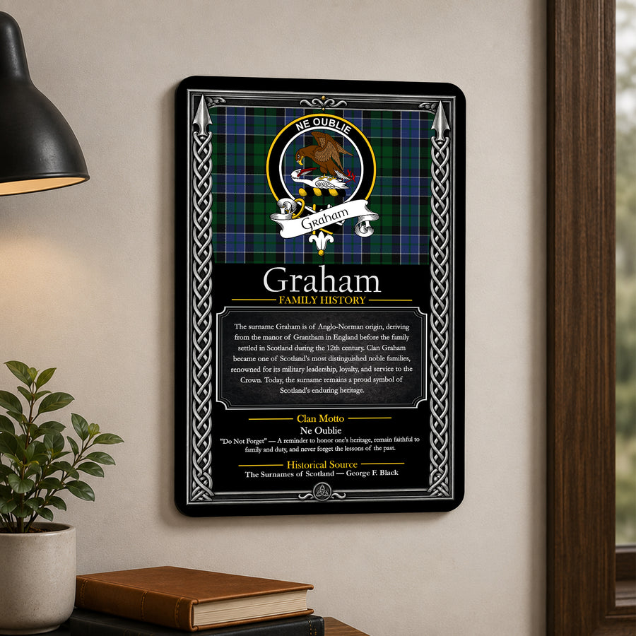 Graham Scottish Family History Metal Sign