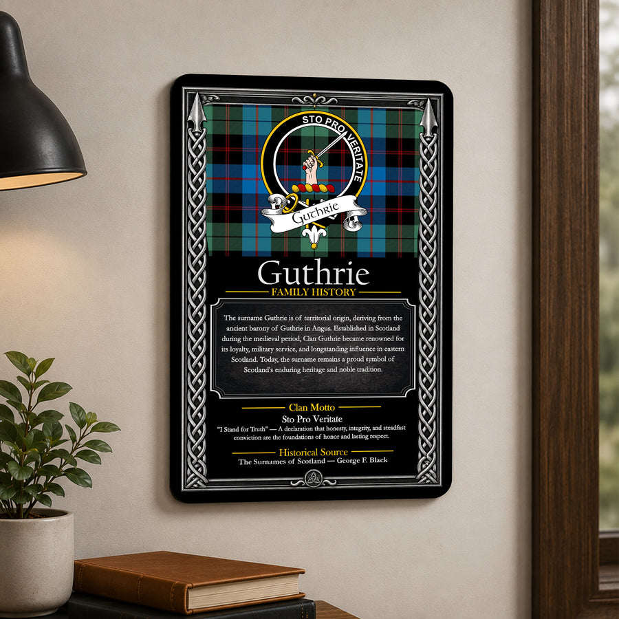 Guthrie Scottish Family History Metal Sign