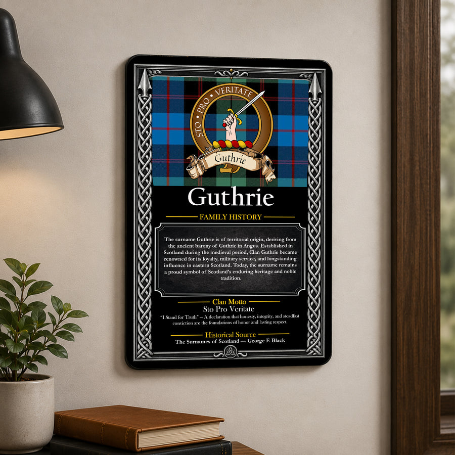 Guthrie Scottish Family History Metal Sign – Brown Crest