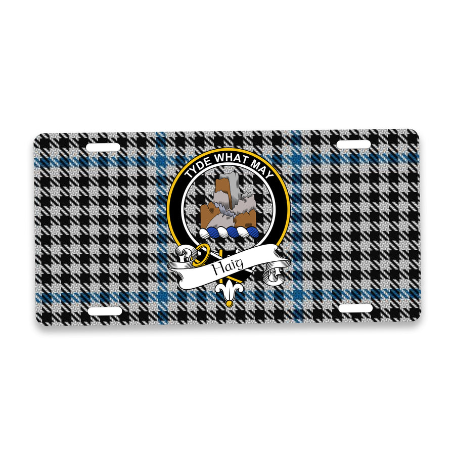 Haig Scottish Clan Crest Auto License Plate – Black Crest Design