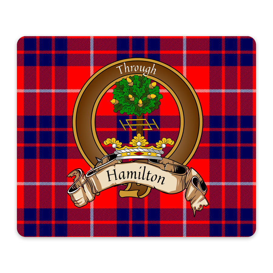 Hamilton Scottish Clan Crest Mouse Pad – Brown Crest Design