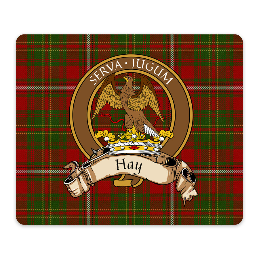 Hay Scottish Clan Crest Mouse Pad – Brown Crest Design