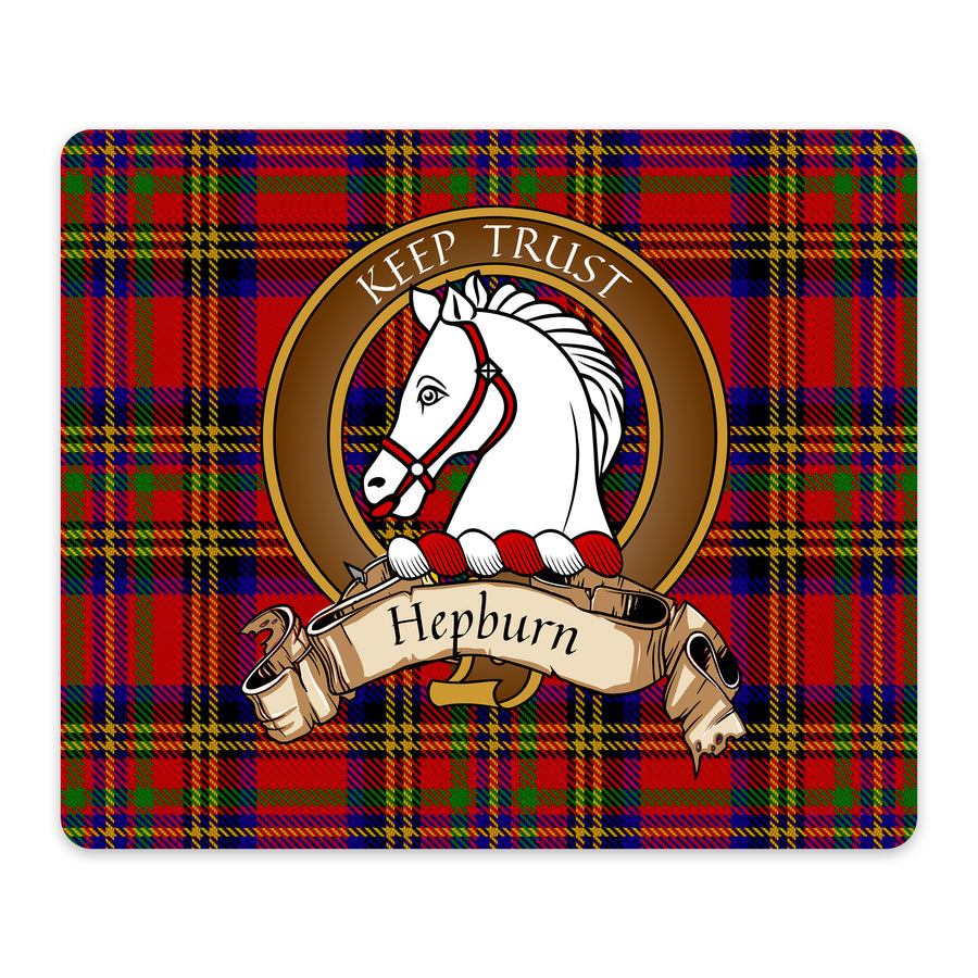 Hepburn Scottish Clan Crest Mouse Pad – Brown Crest Design