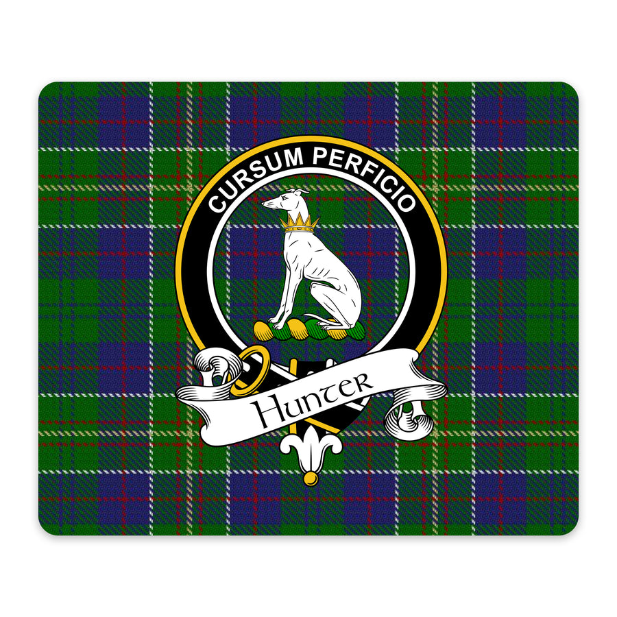 Hunter Scottish Clan Crest Mouse Pad – Black Crest Design