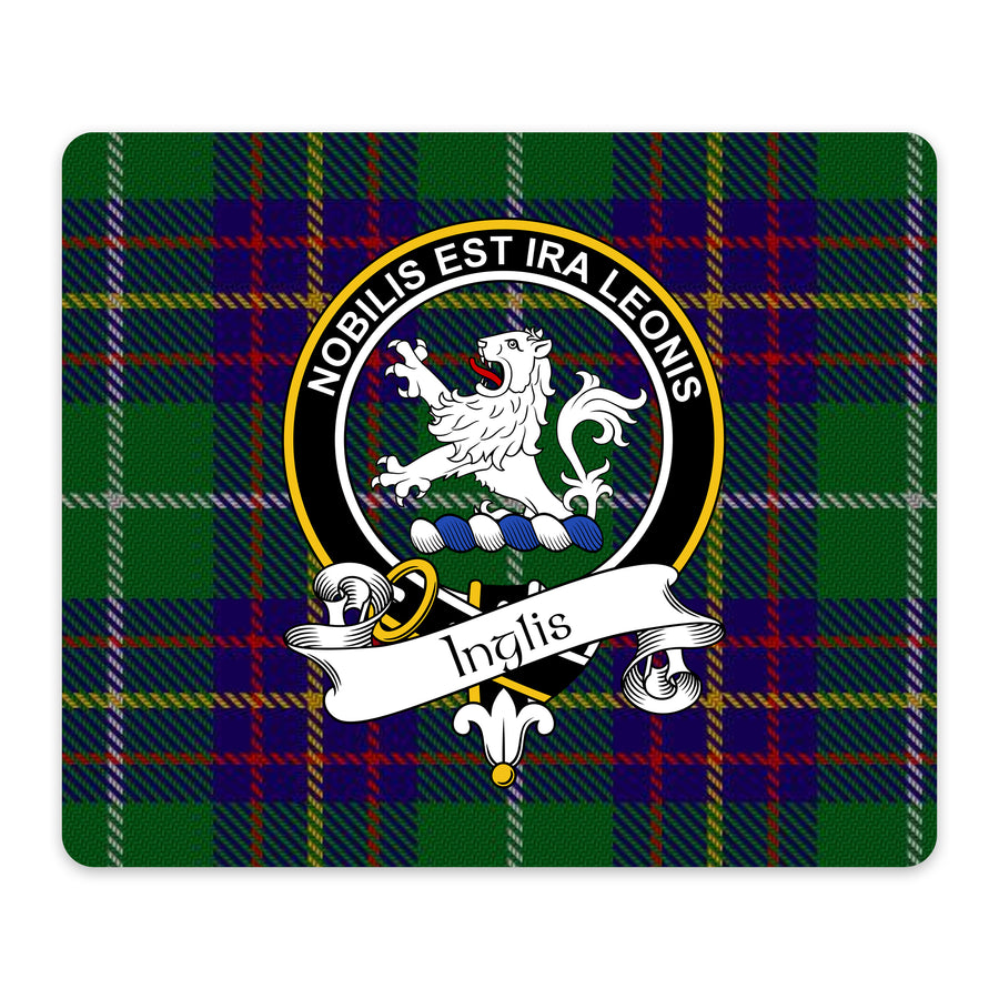 Inglis Scottish Clan Crest Mouse Pad – Black Crest Design